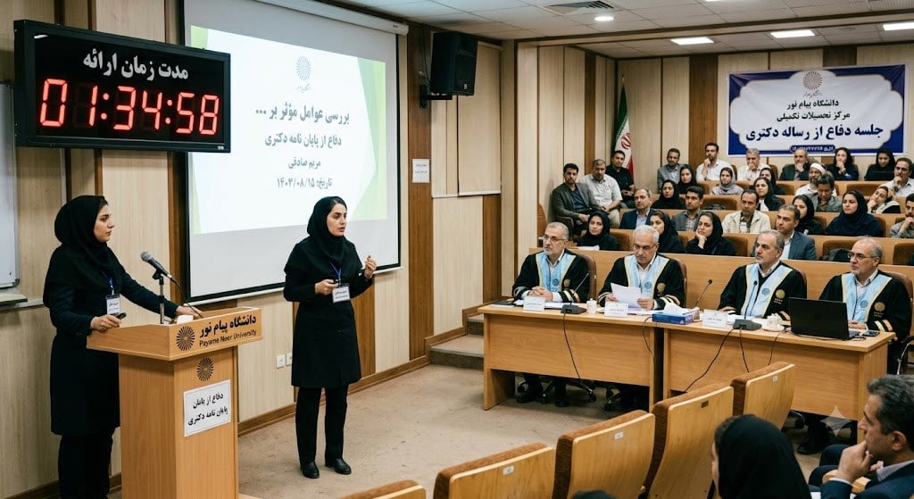 مدت زمان دفاع پایان نامه دکتری پیام نور