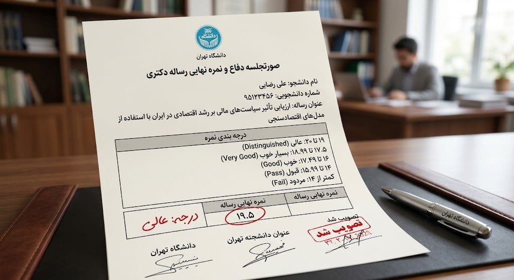 درجه بندی نمره رساله دکتری